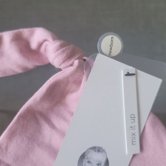 Pink Newborn Hat - Gerber Mix It Up Organic Cotton Hat - Picture 3 of 5